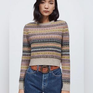 RE/DONE 60s Shrunken Fair Isle Sweater Size Small